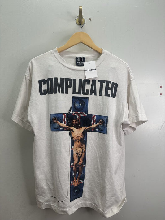 Preowned Saint Michael Cream Complicated Tee Size Medium