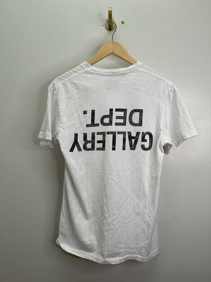 Preowned Gallery Dept. White Upside Down Logo Tee Size Small