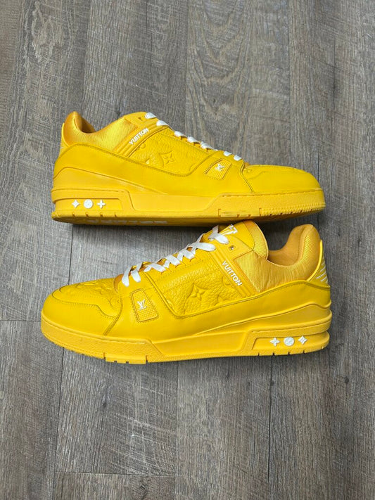 Preowned Louis Vuitton Trainer Yellow Size 13LV (15M) (No Box)