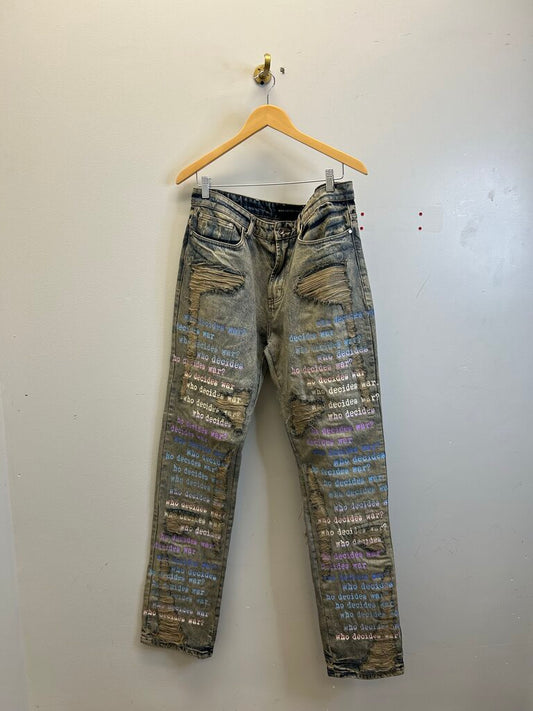 Preowned WDW Monogram Pink & Blue Distressed Denim sz.36