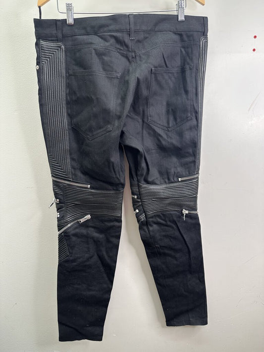 Preowned A YSL Leather Knee Denim sz.34