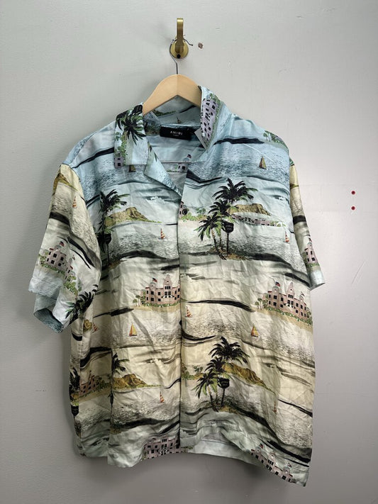 Preowned Amiri Silk Beverly Hills Button Up sz.XL