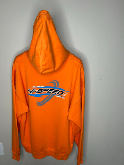 New Vetements Orange Hi Speed Hoodie Size Small
