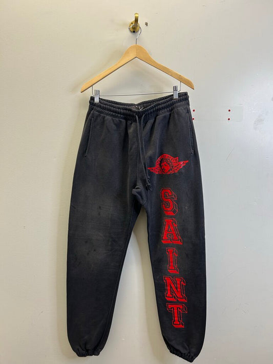 New Saint Michael Grey Red Angel Of Death Sweatpants Size Medium