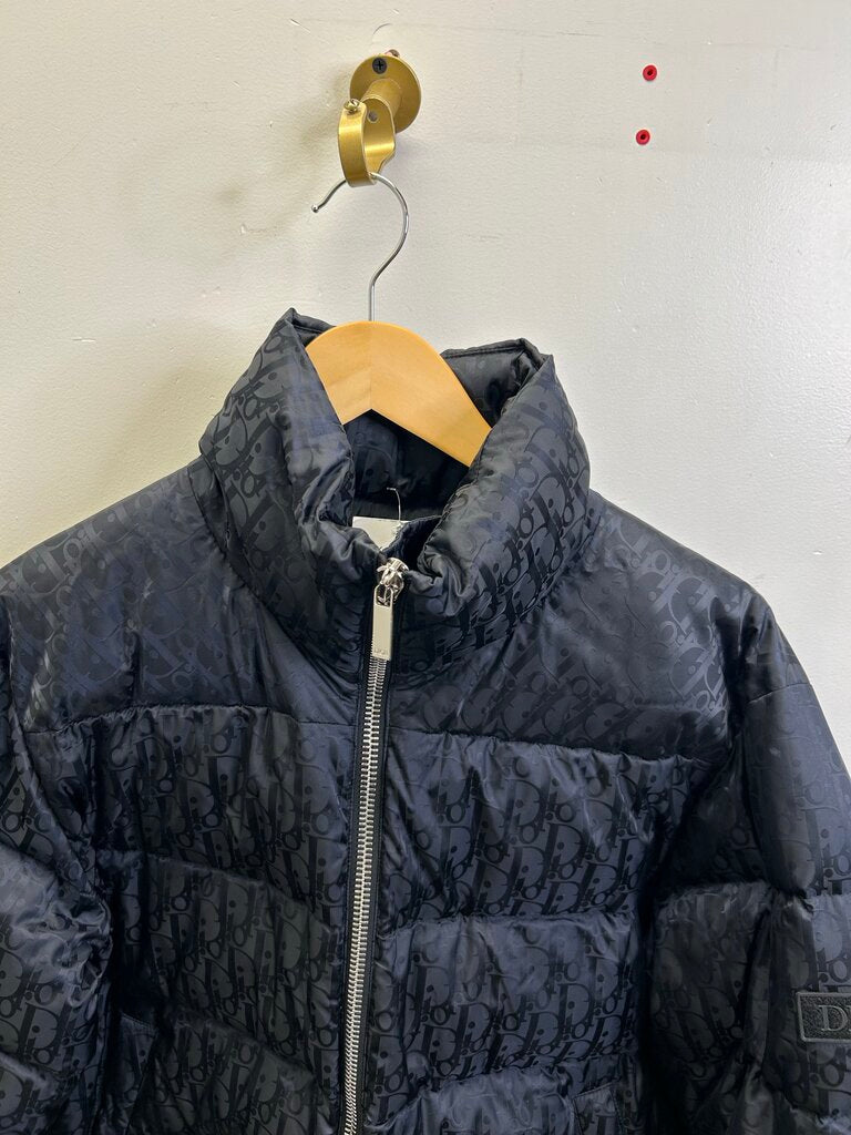 Preowned Dior Monogram Oblique Puffer Jacket Size 46