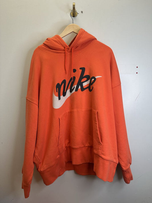 Preowned Nike Just Do It Orange Heavy Hoodie Size XXL