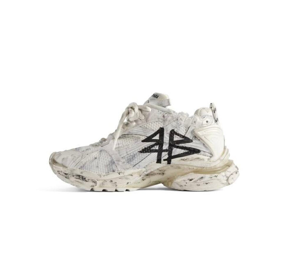 New Balenciaga Runner White Black Graffiti size 44