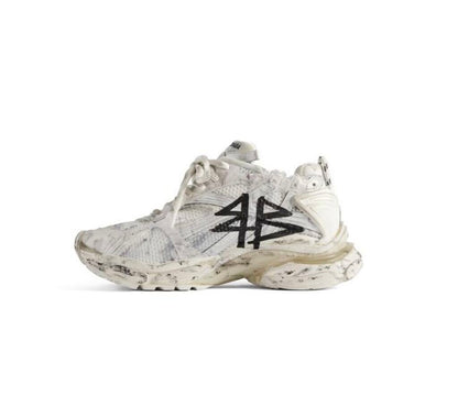New Balenciaga Runner White Black Graffiti size 44