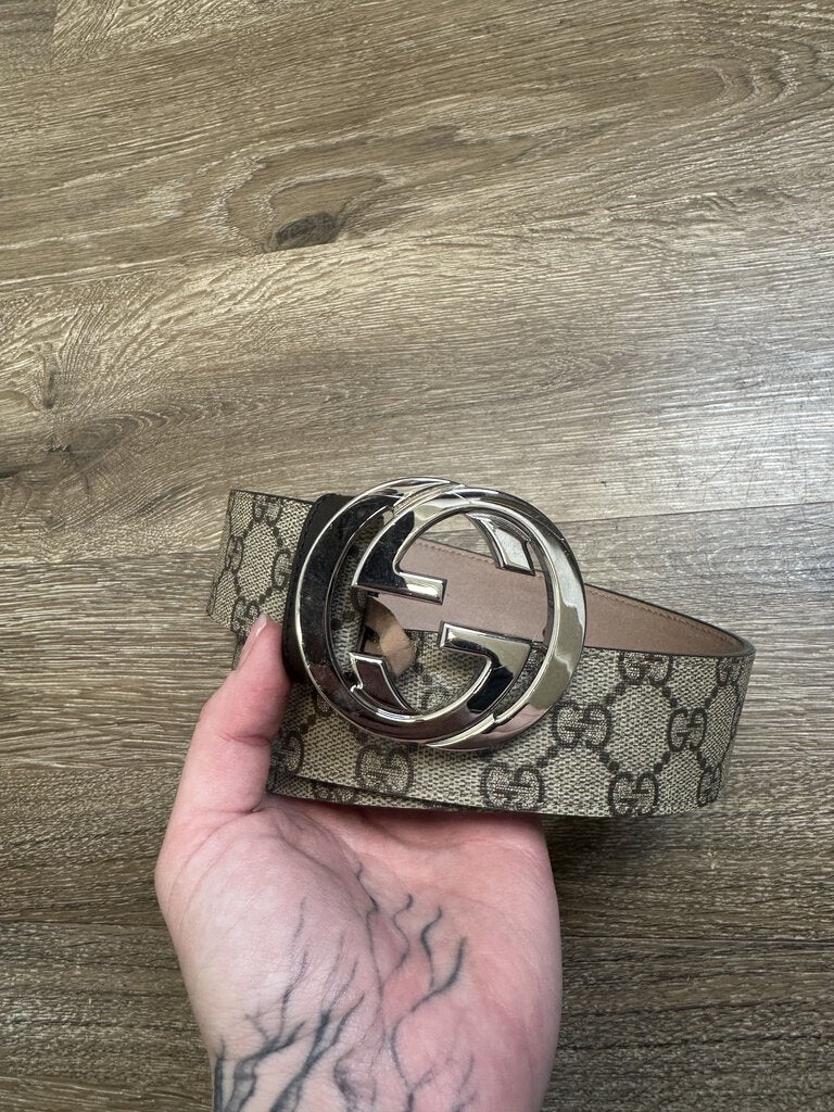 Preowned gucci Monogram Belt Size 34