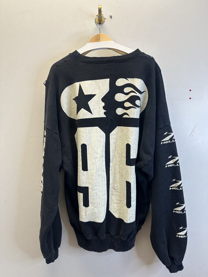 New Hellstar Eye Black Distressed Crewneck size XL