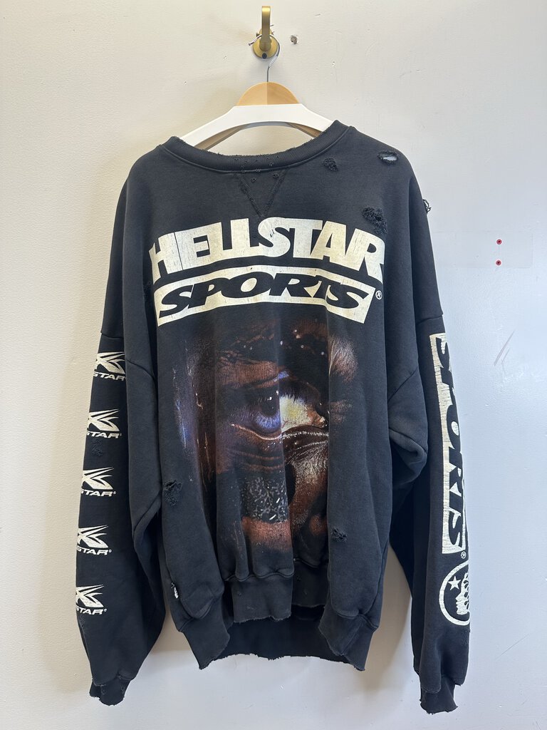 New Hellstar Eye Black Distressed Crewneck size XL