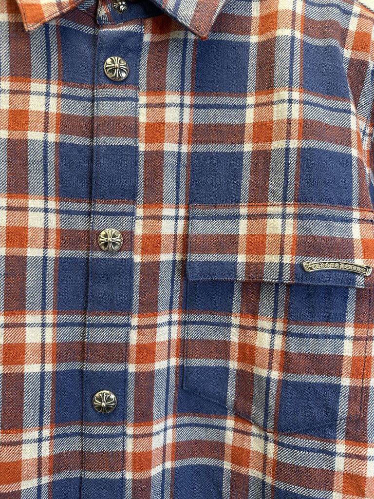 New Chrome Heart Red Blue Flannel size L