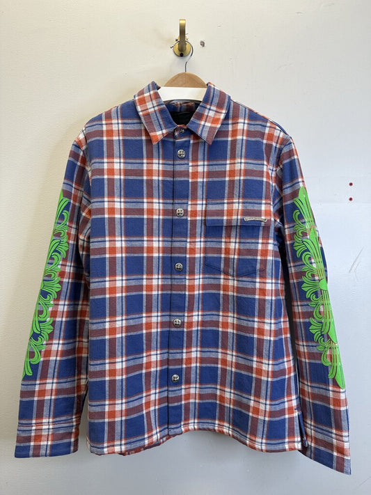 New Chrome Heart Red Blue Flannel size L