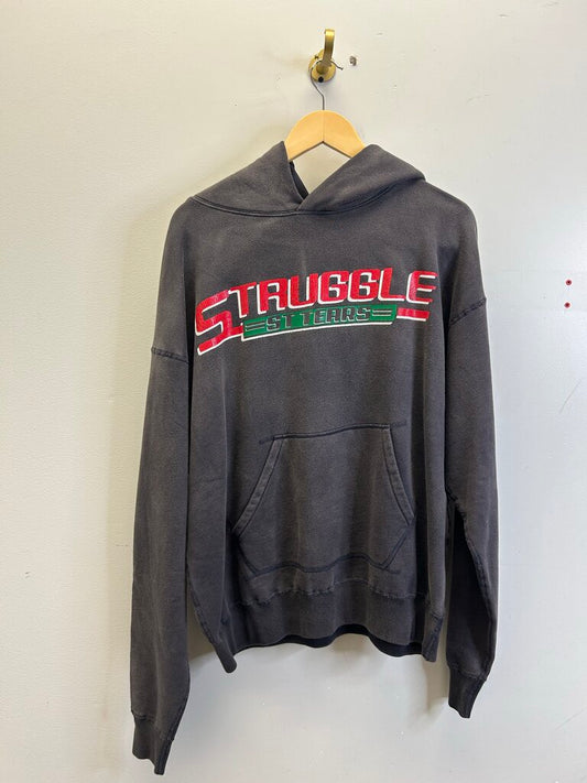 New Struggle Tears Grey Hoodie Size Large