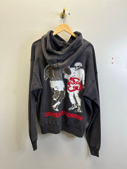 New Struggle Tears Grey Hoodie Size Large