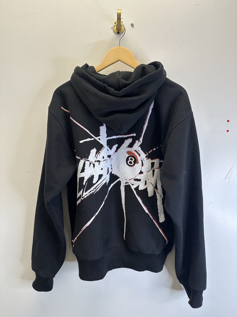 Preowned Stussy Zip Black Hoodie size L