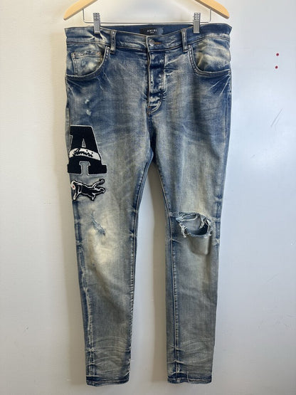 Preowned Amiri A Patch Lightwash Denim Size 36