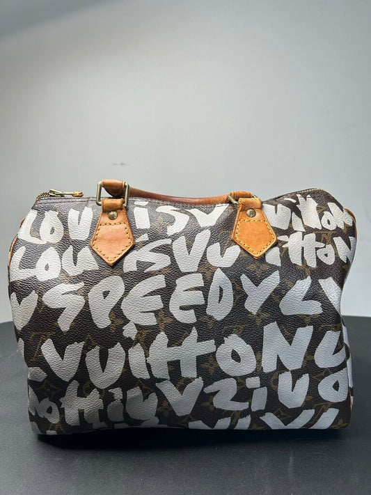 Preowned Louis Vuitton Sprouse White Speedy