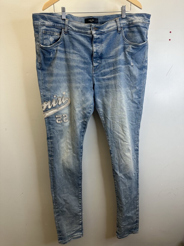 Preowned Amiri Lightwash Spellout Denim Size 40