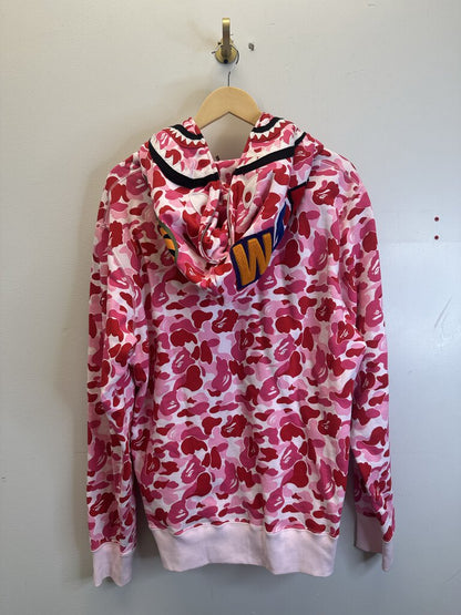 Preowned Bape Pink Camo Shark Full Zip Size XL