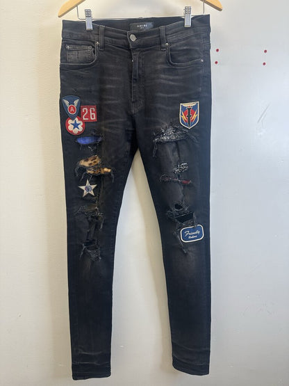 Preowned Amiri Black Patch Denim sz.31