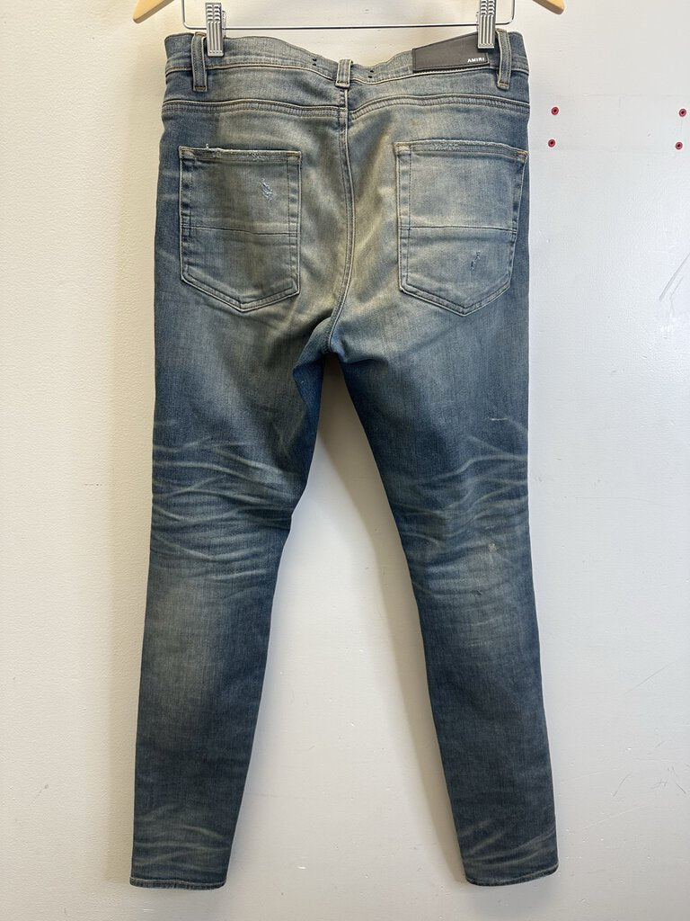 Preowned Amiri Stone Wash Distressed Denim sz.32