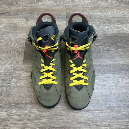 Preowned Jordan 6 Travis Scott Olive Size 12