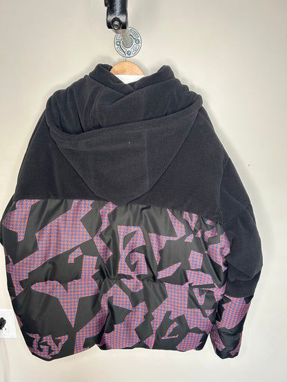 New Louis Vuitton Bimaterial Black Hoodie Puffer sz.56