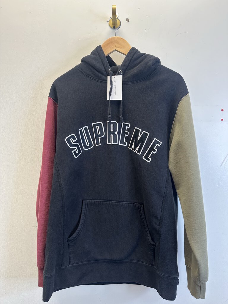 Preowned Supreme Arc Logo Olive Burgundy Hoodie size XL