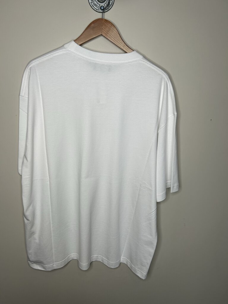 New Balenciaga Green Logo White Tee sz.XL