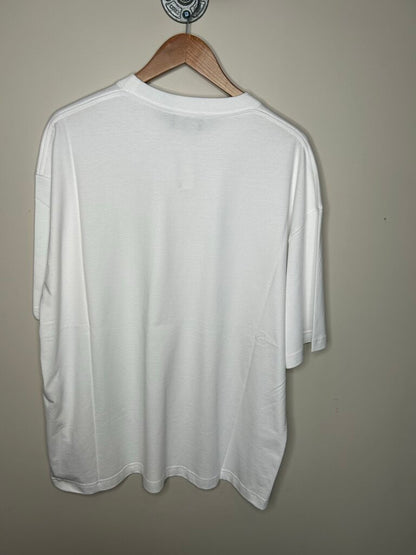 New Balenciaga Green Logo White Tee sz.XL