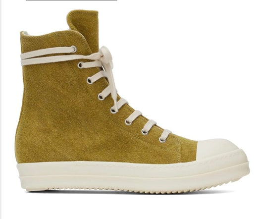 New Rick Owens Ramone High Mustard Suede Size 44