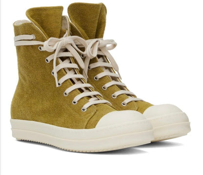 New Rick Owens Ramone High Mustard Suede Size 44