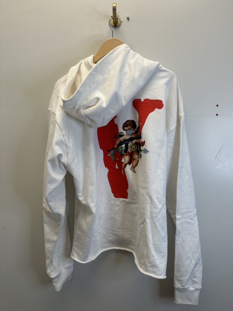 Preowned Vlone Cherub White Hoodie Size Large