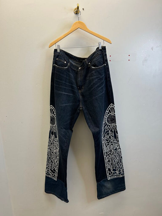 New WDW Raw Denim White Logo Size 38
