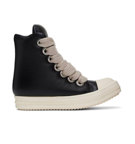 New Rick Owens Ramone High Mainline Jumbo Lace Black Milk Size 38