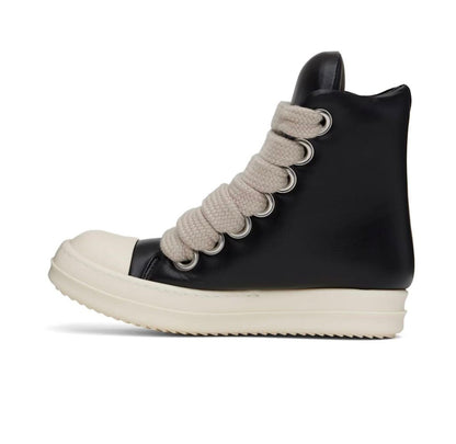 New Rick Owens Ramone High Mainline Jumbo Lace Black Milk Size 38