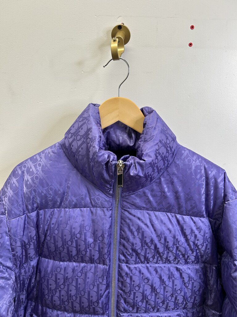 Preowned Dior Purple Oblique Puffer Jacket Size 52