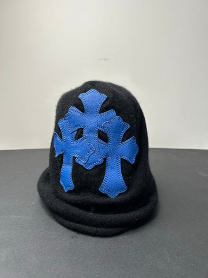 Preowned Chrome Hearts Blue patch Mask Beanie