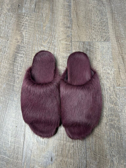 Preowned Rick Owens Amethyst Fur Slide Sz.41 (No Box)