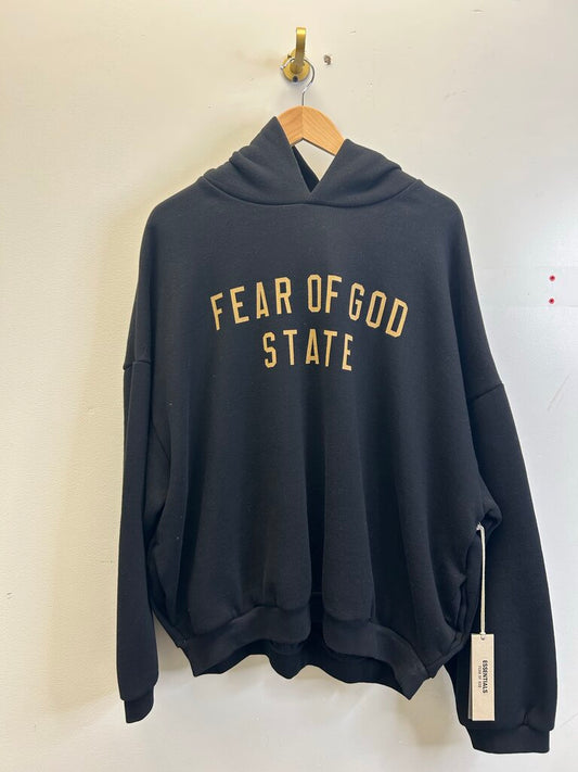 New Essentials FOG State Black Hoodie Size Large