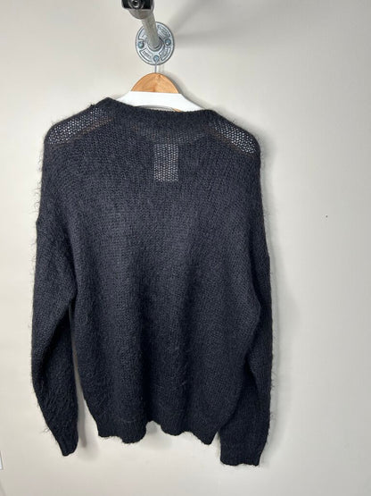 Preowned Saint Laurent Black Mohair Sweater Size