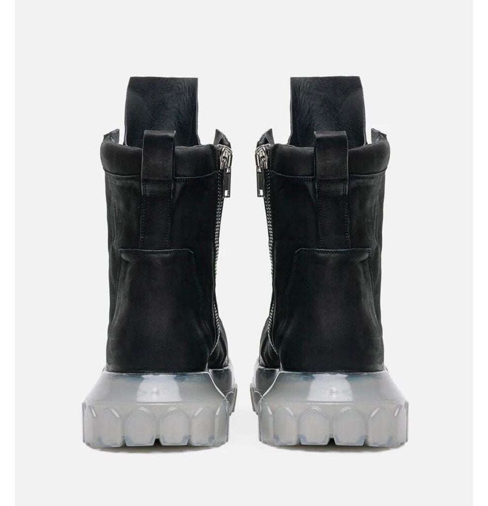 New Rick Owens Black Jumbo Lace Tractor Boots sz.40