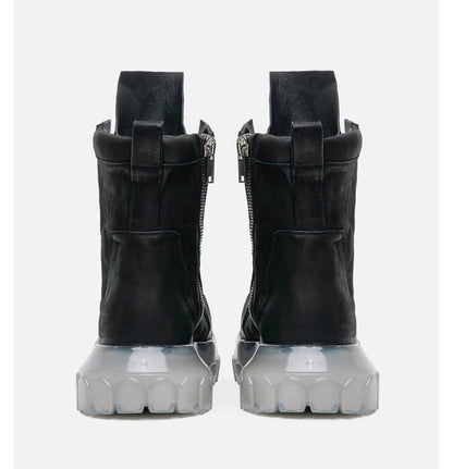 New Rick Owens Black Jumbo Lace Tractor Boots sz.40