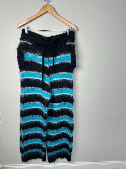 Preowned Marni Black Blue Mohair Pants Size 50