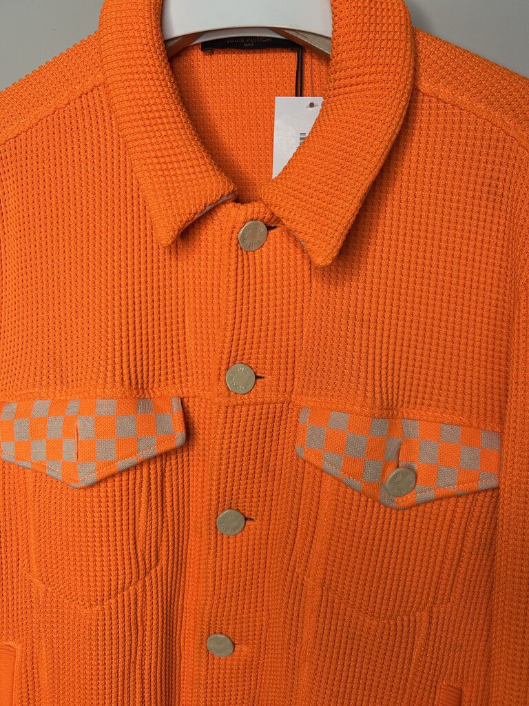 Preowned Louis Vuitton Orange Thermal Cropped Jacket size XL