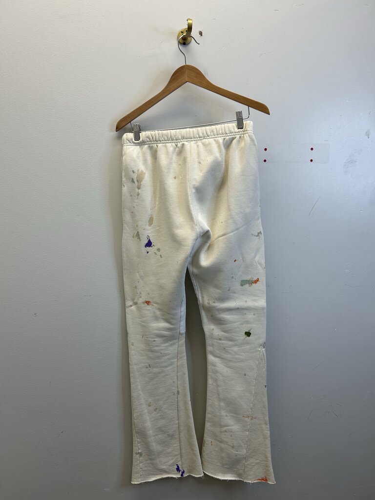 Preowned Gallery Dept. Cream Paint Flare Sweatpants Size