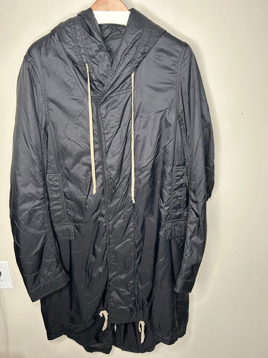 Preowned Rick Owens Black Trench Jacket Sz.Medium