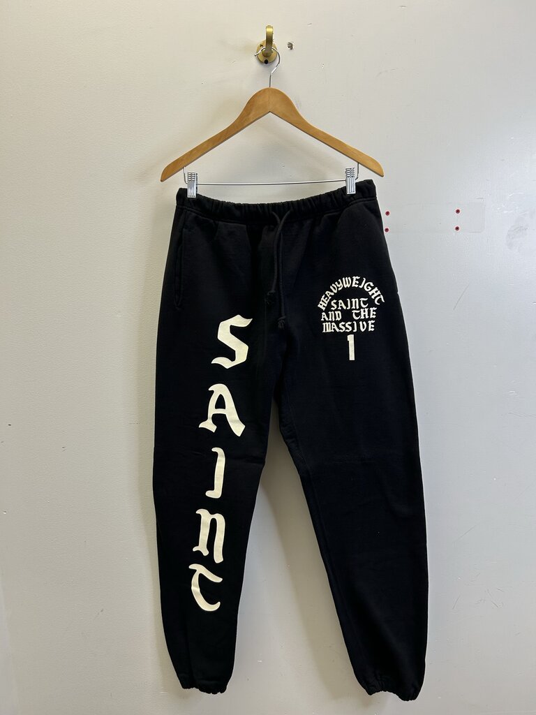 New Saint Michael Heavyweight Black Sweatpants Size Large
