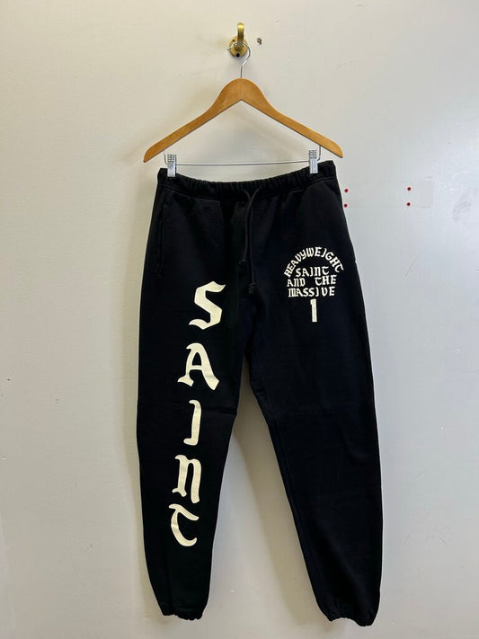 New Saint Michael Heavyweight Black Sweatpants Size Large